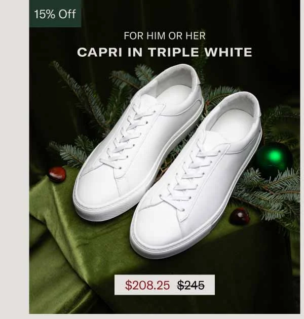 For Him or Her Capri in Triple White