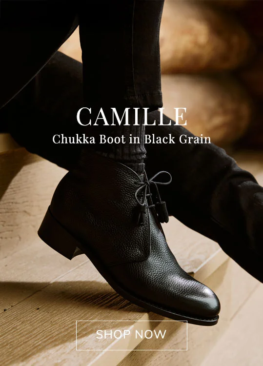 Camille Chukka Boot in Black Grain | Shop Now