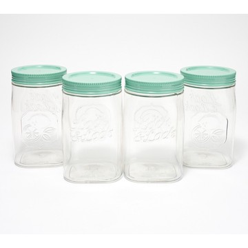 LocknLock Set of (4) 3-Cup Twist Lid Mason Jar Canisters