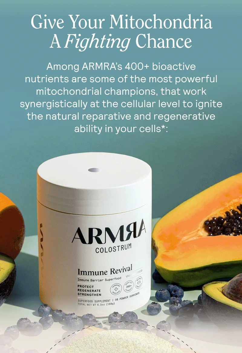 Give Your Mitochondria A Fighting Chance  Among ARMRA’s 400+ bioactive nutrients are some of the most powerful mitochondrial champions, that work synergistically at the cellular level to ignite the natural reparative and regenerative ability in your cells*: