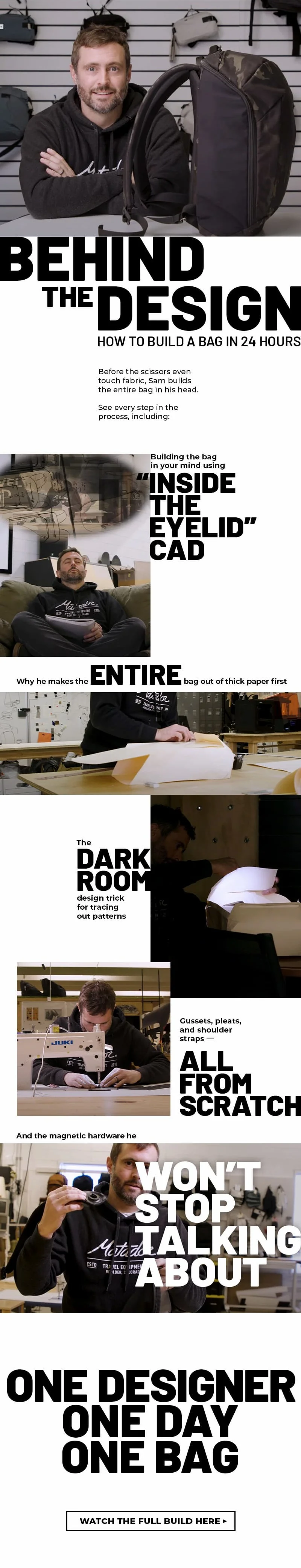 Behind the Design. How to build a bag in 24 hours