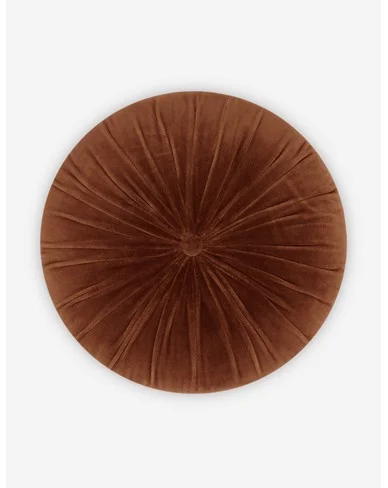 Monroe Velvet Round Pillow-Chestnut