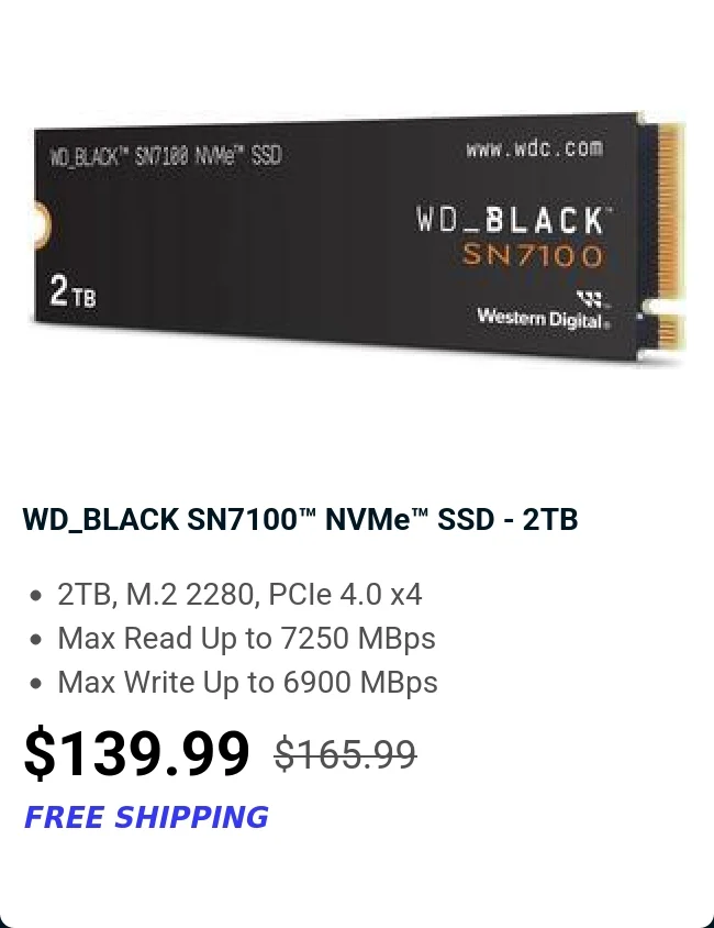 WD_BLACK SN7100™ NVMe™ SSD - 2TB