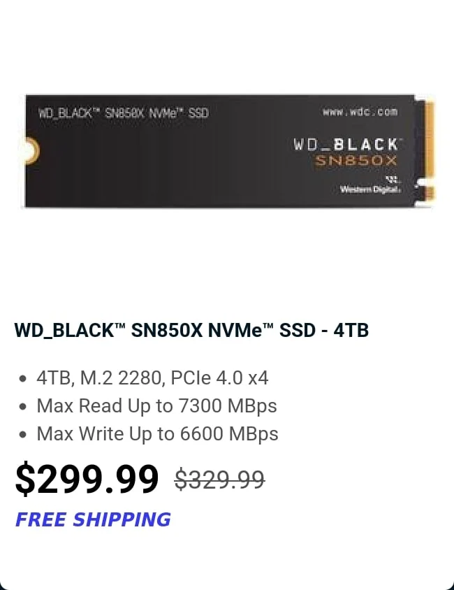 WD_BLACK™ SN850X NVMe™ SSD - 4TB