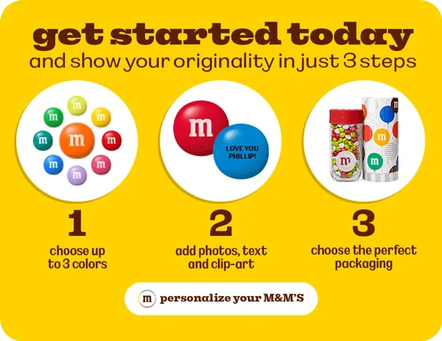 PERSONALIZE YOUR M&M'S