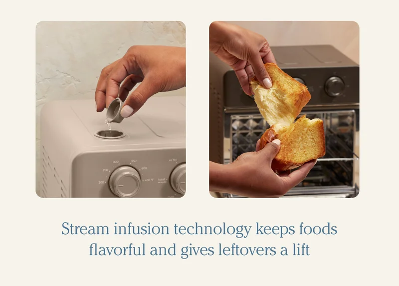 Steam infusion technology keeps foods flavorful and gives leftovers a lift
