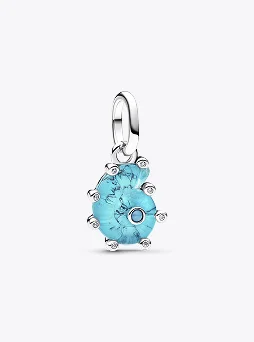 Blue Murano Glass Sea Snail Dangle Charm