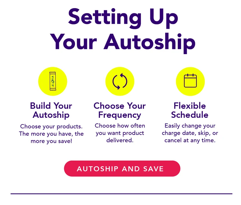 Build your autoship, choose your frequency, and adjust as needed with a flexible schedule!