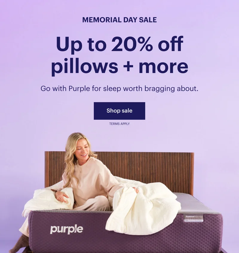 Up to 20% off pillows + more