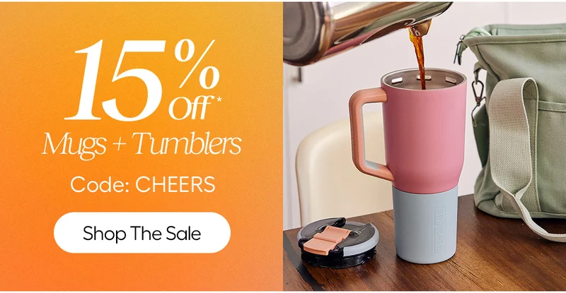 15% off Mugs and Tumblers with Code: discount code