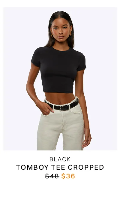 Black Tomboy Tee Cropped