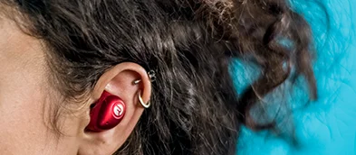 Woman wearing Fitness Earbuds