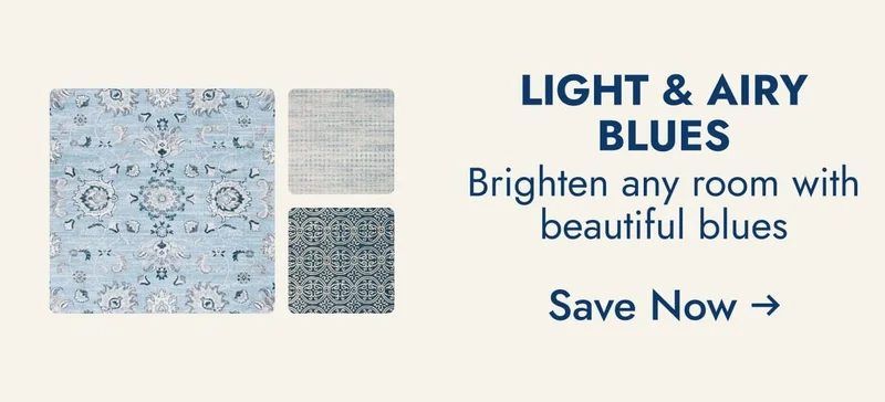 Light & Airy Blue Rugs-brighten up any room with ease.
