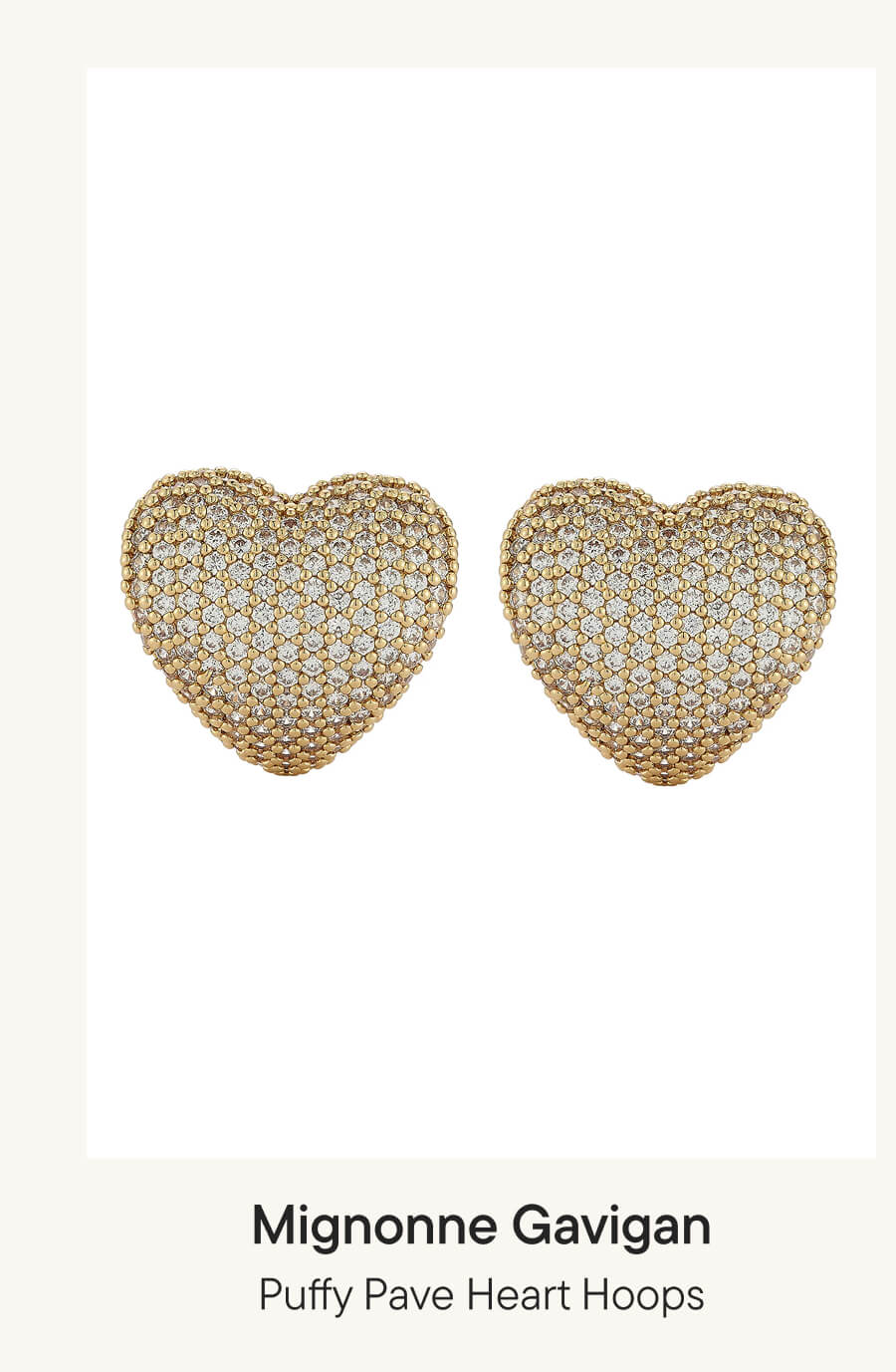 Puffy Pave Heart Hoops