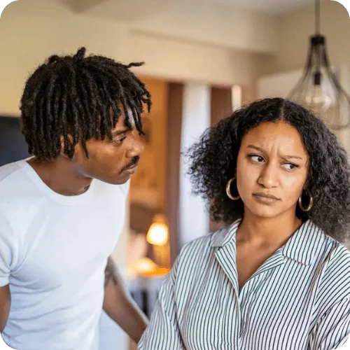 A couple having an argument A couple having an argument