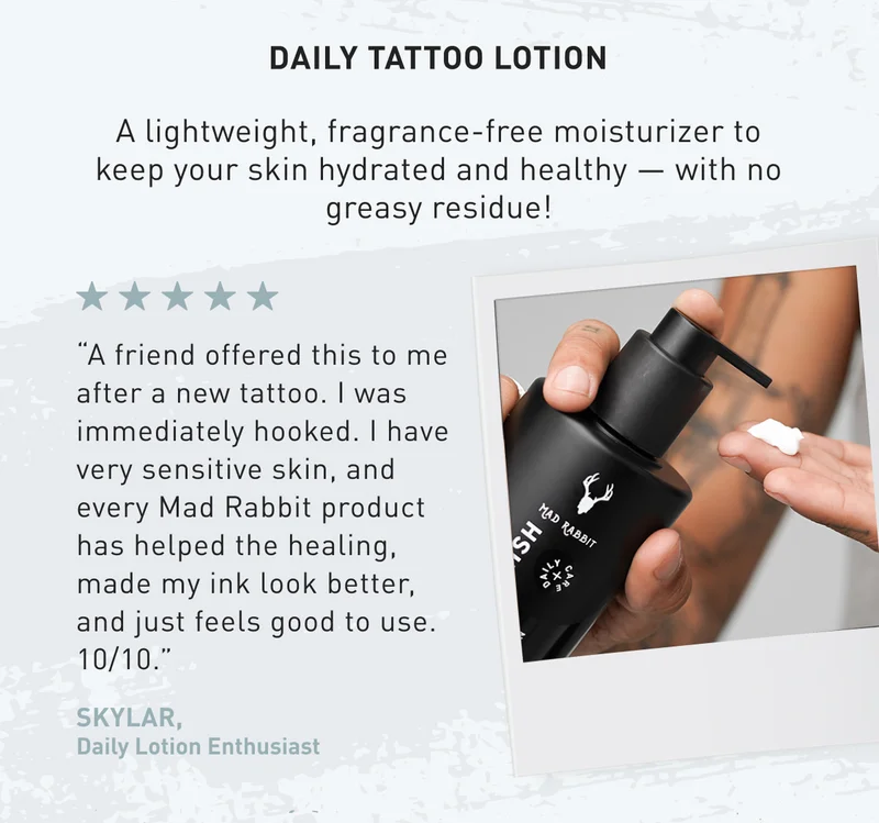 Daily Tattoo Lotion | A lightweight, fragrance-free moisturizer to keep your skin hydrated and healthy — with no greasy residue!