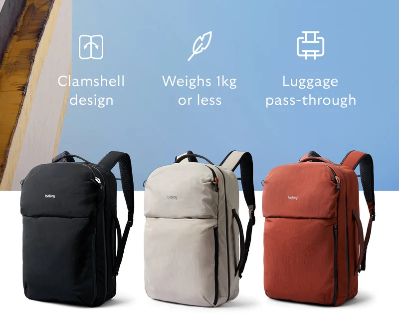 Folds out flat. Luggage pass-through. Weighs 1kg or less