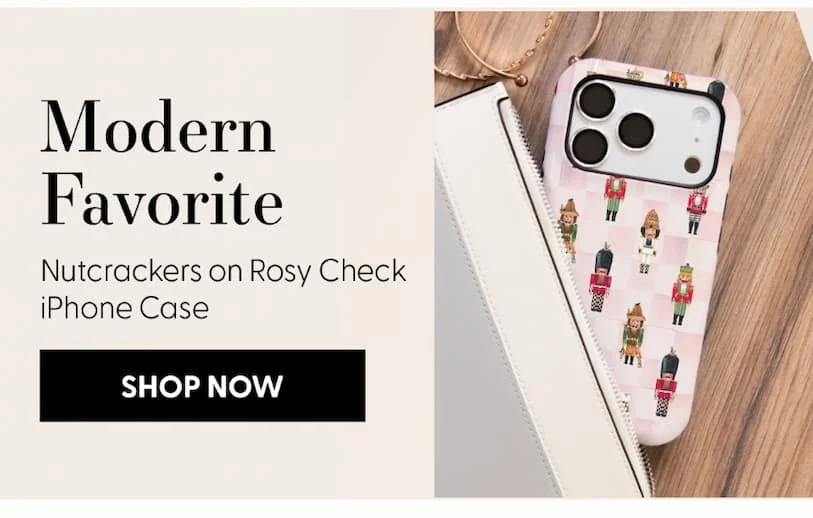 Mackenzie Childs Nutcrackers on Rosy Check iPhone Case
