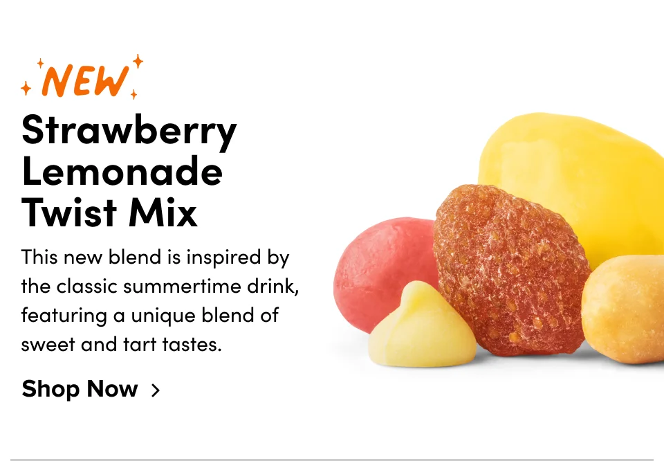 New! Strawberry Lemonade Twist Mix: This new blend is inspired by the classic summertime drink, featuring a unique blend of sweet and tart tastes; Shop now