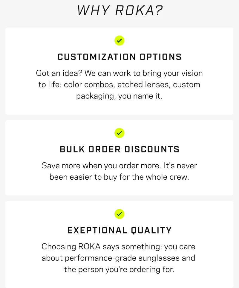 Outfit your team with ROKA - Explore bulk orders.