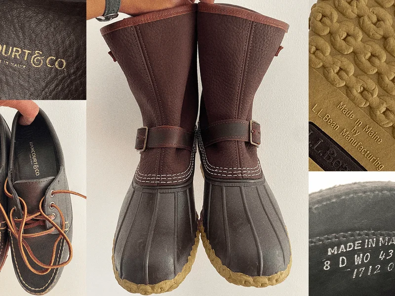 A collection of writer Leon Hedgepeth's made-in-Maine shoes.