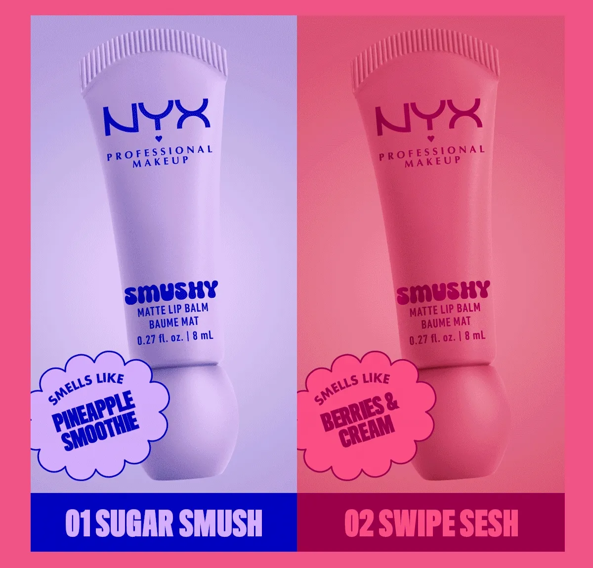 GIF Image showing the catalog of the 12 different Smushy products