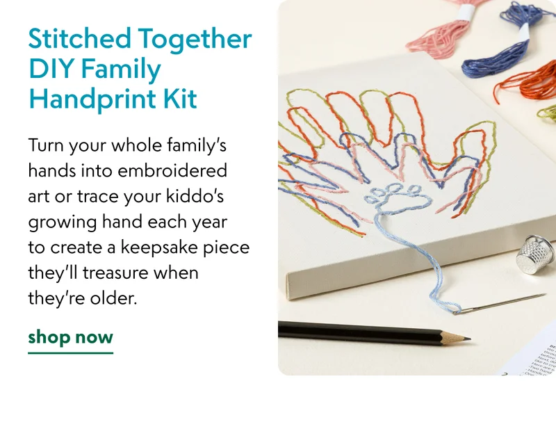 Stitched Together DIY Family Handprint Kit