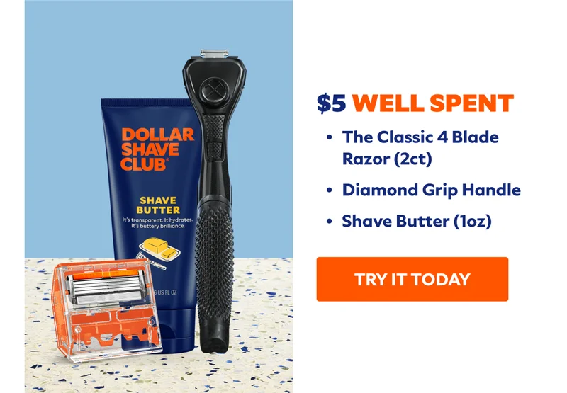 The Classic 4 Blade Razor (2ct) Diamond Grip Handle Shave Butter (1oz) - GIFT