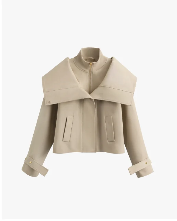 Overlay Collar Jacket Stone