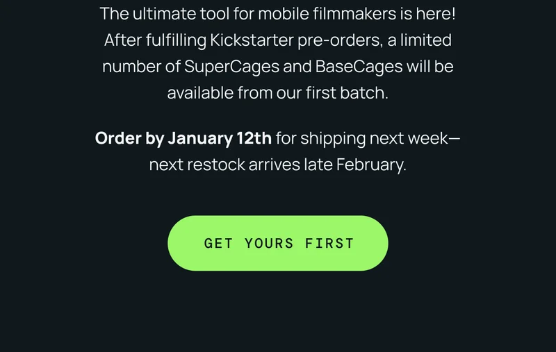 SuperCage is here. Order by January 12th for shipping next week.
