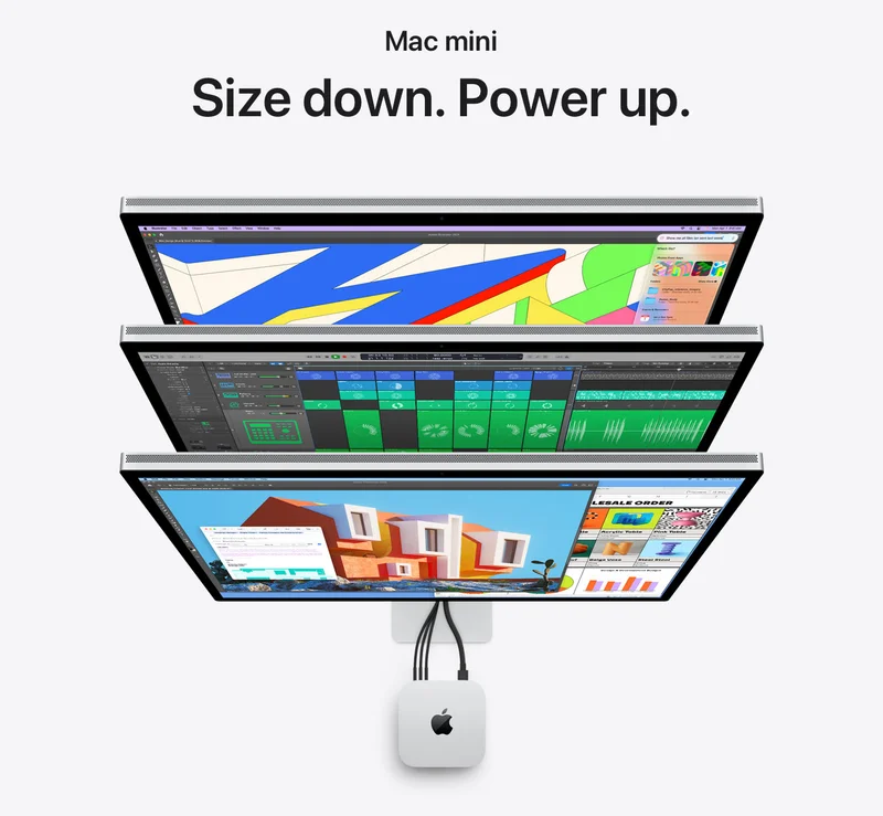 Mac mini. Size down. Power up.