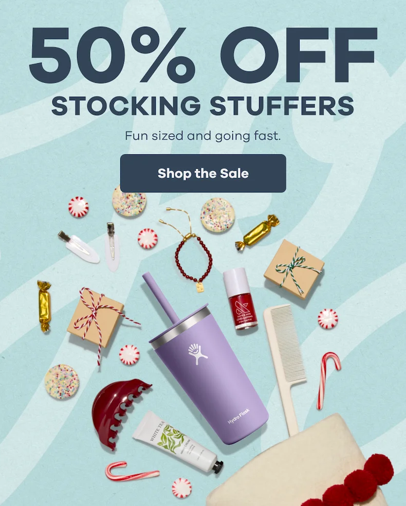 50% OFF STOCKING STUFFERS. Fun sized and going fast. | Shop The Sale