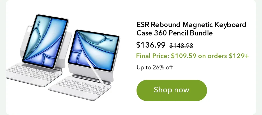 ESR Rebound Magnetic Keyboard Case 360 Pencil Bundle