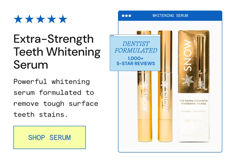 Extra Strength Teeth Whitening Serum formulated to remove tough surface teeth stains.