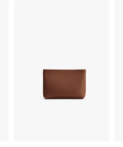 Small Zipper Pouch Dark Chestnut