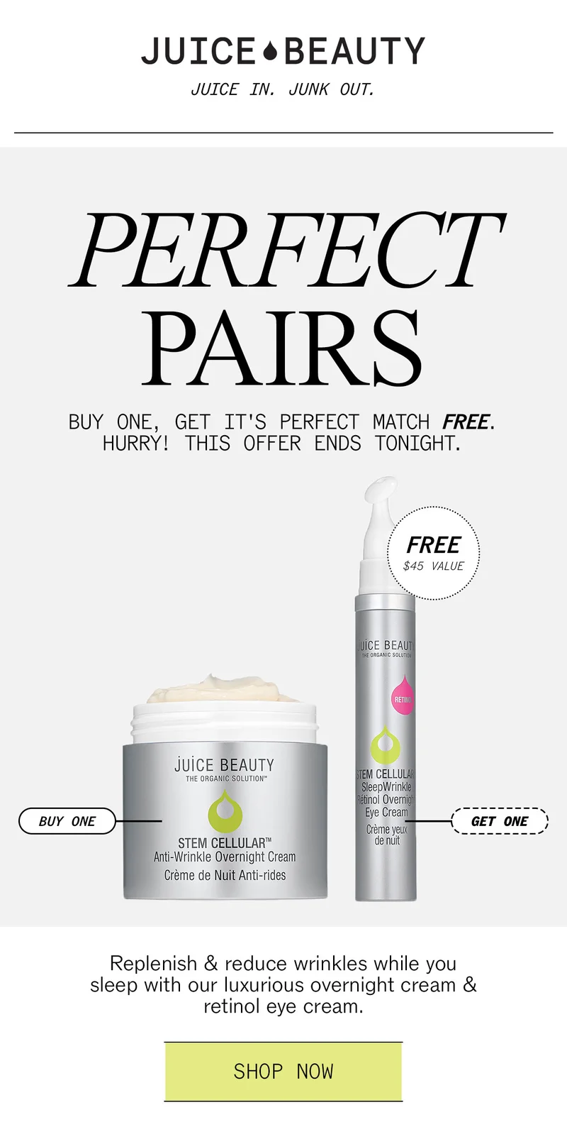 Perfect Pairs: Buy Anti-Wrinkle Overnight Cream, Get SleepWrinkle Retinol Overnight Eye Cream Free