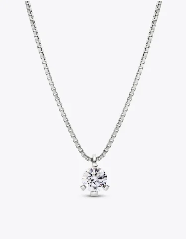 Pandora Nova 14k White Gold Lab-grown Diamond Pendant Necklace
