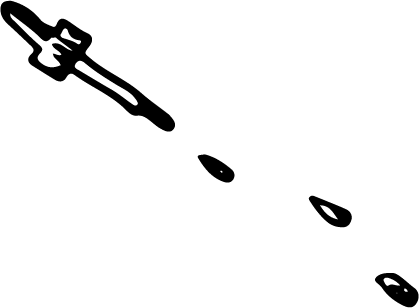 A black line illustration of a eye dropper.