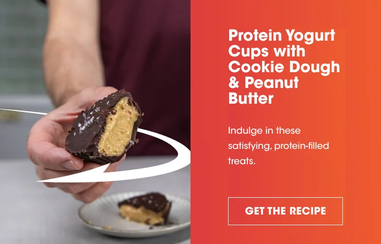 Protein Yogurt Cups with Cookie Dough & Peanut Butter Indulge in these satisfying, protein-filled treats. GET THE RECIPE
