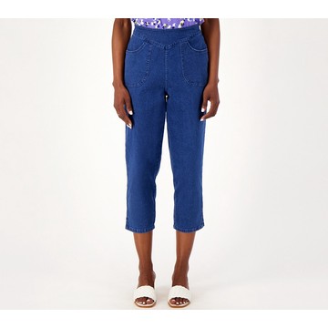 Denim & Co. Pull On V-Yoke Regular Crop Pants