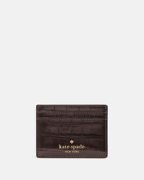 Madison Croc Embossed Small Slim Card Holder