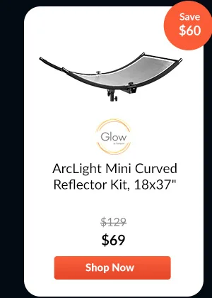Glow ArcLight Mini Curved Reflector Kit, 18x37inches