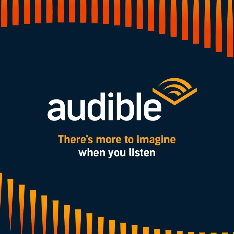 Image of official Audible logo. Text that reads: "There's more to
imagine when you listen."