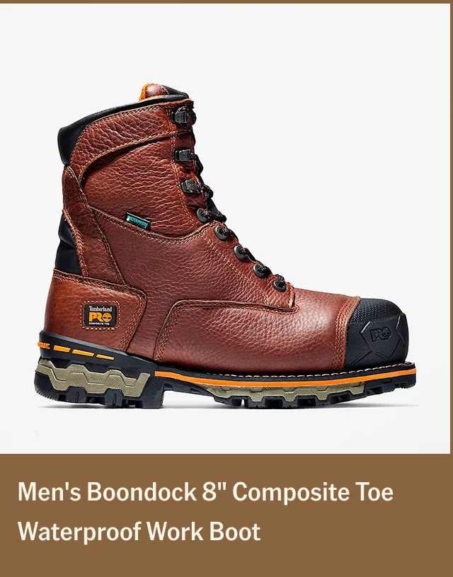 Men's Boondock 8 Inch Composite Toe Waterproof Work Boot