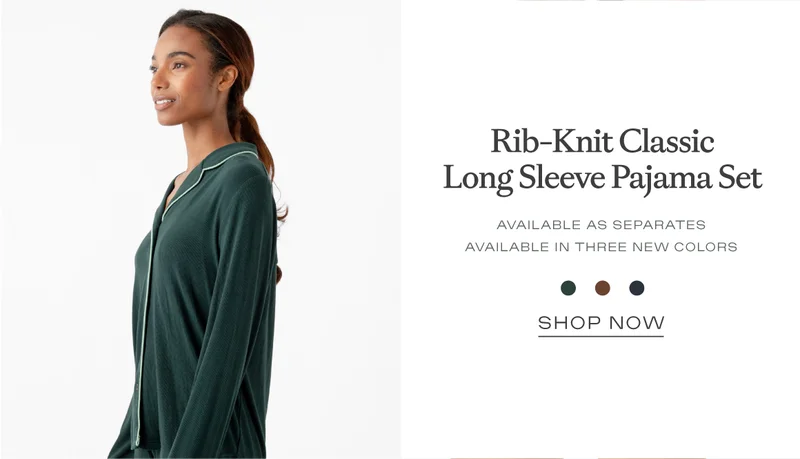 Rib Knit Classic Long Sleeve Pajama Set - Shop Now!