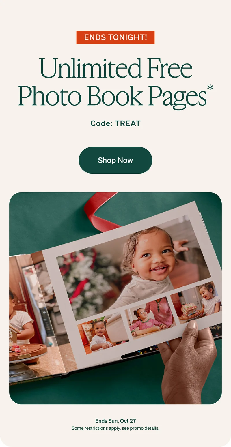 Unlimited Free Photo Book Pages, Up to 50% Off Everything, Buy One, Get One Wall Calendar Free, Prints for Pennies