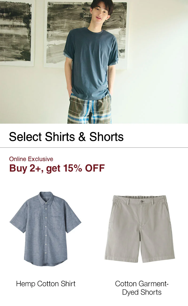 Shop Select Shirts & Shorts | Buy 2, get 15% OFF