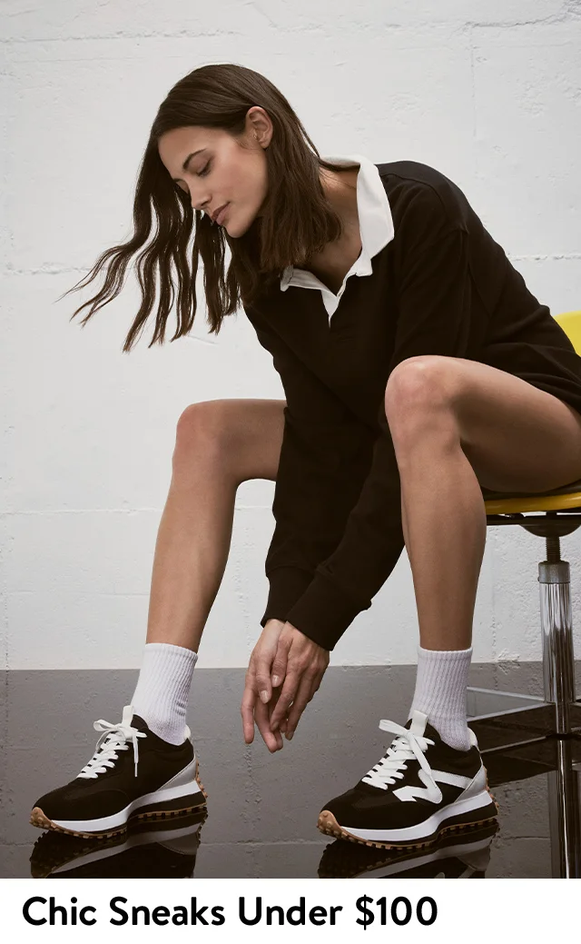 Woman wearing Steve Madden sneakers.