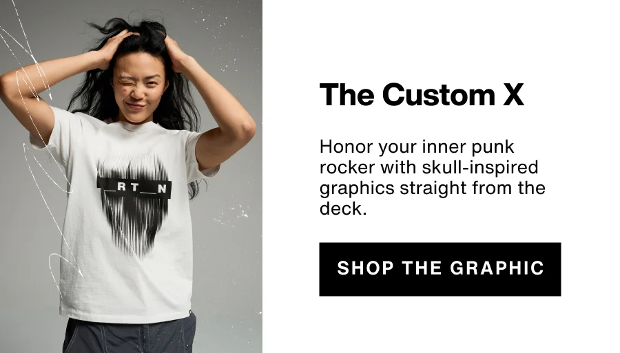 Image of The Custom X board graphic tee with the text: Honor your inner punk rocker with skull-inspired graphics straight from the deck.