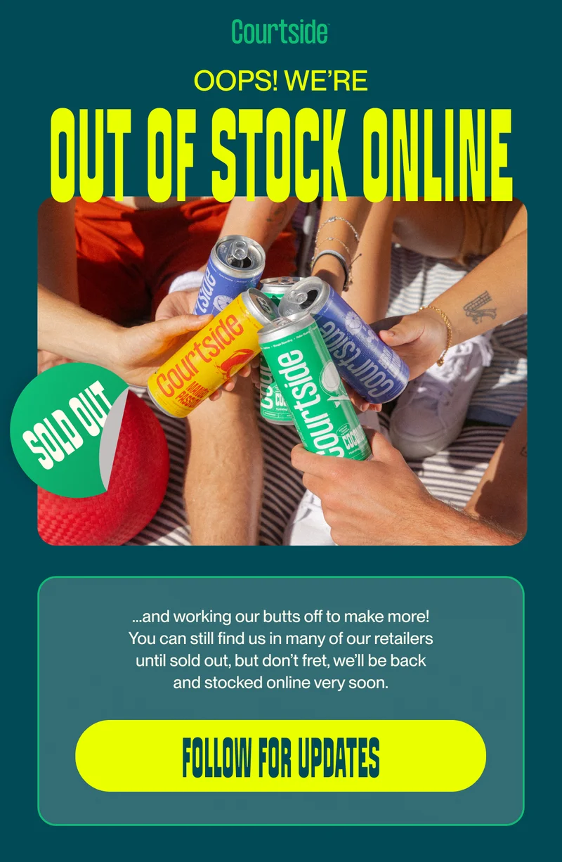 out of stock online Oops! We’re …and working our butts off to make more! You can still find us in many of our retailers until sold out, but don’t fret, we’ll be back and stocked online very soon. follow for updates